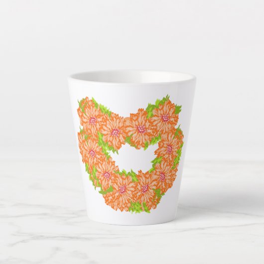 Latte Mok: Hart van madeliefjes Mok (Voorkant)