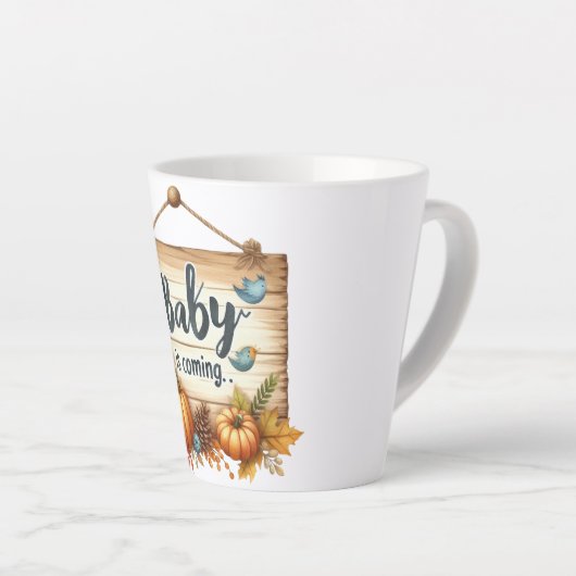 Latte Mok-Herfst Baby shower Koffie Mok (Rechterhoek)