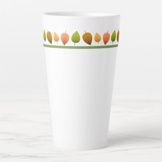 Latte Mok-herfst bladeren Latte Mok (Voorkant)