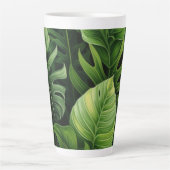 Latte Mok - Hoge mok met bladontwerp (Voorkant)