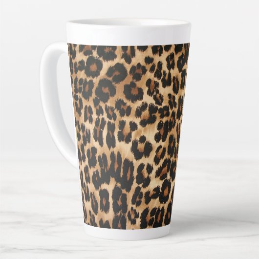 Latte Mok-luipaard afdrukken Mok (Linkerhoek)