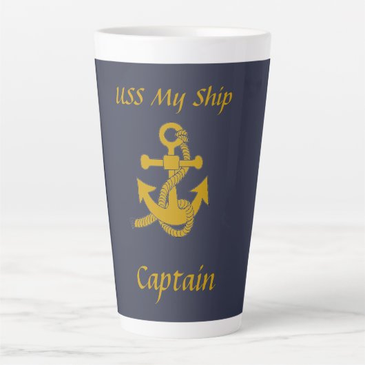 Latte Mok - Naam van anker en schip (Voorkant)