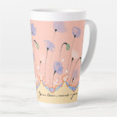 Latte Mok - PEG thema met papavers, aangepaste tek (Rechterhoek)