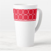 Latte Mok-Rode en Witte Stippen Latte Mok (Rechterhoek)