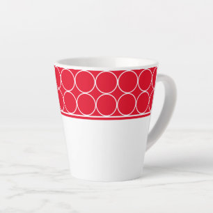 Latte Mok-Rode en Witte Stippen Mok