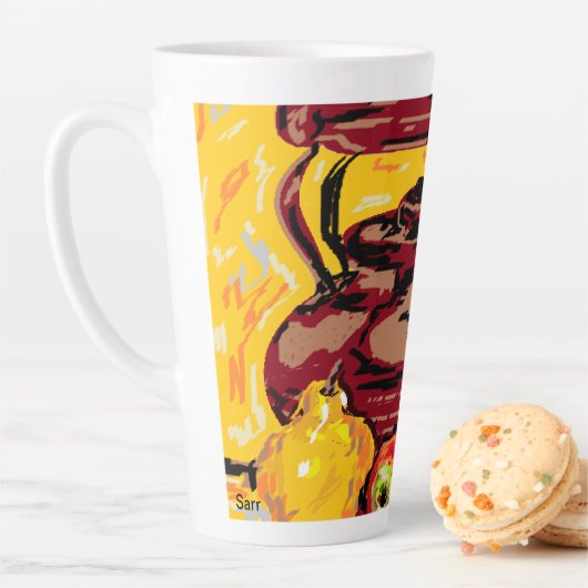 Latte Mok/Tea Kettle met fruit Latte Mok (In situ)