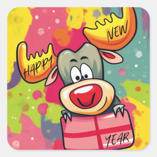 Latte Mok Vierkante Sticker (Voorkant)