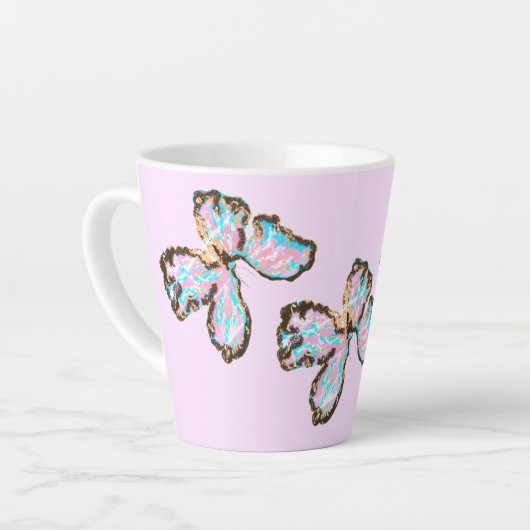 Latte Mok: Vlinders Latte Mok (Linkerhoek)