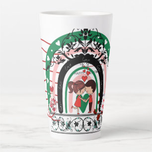Latte Mok wit ontwerp Valentijnsdag cadeau
