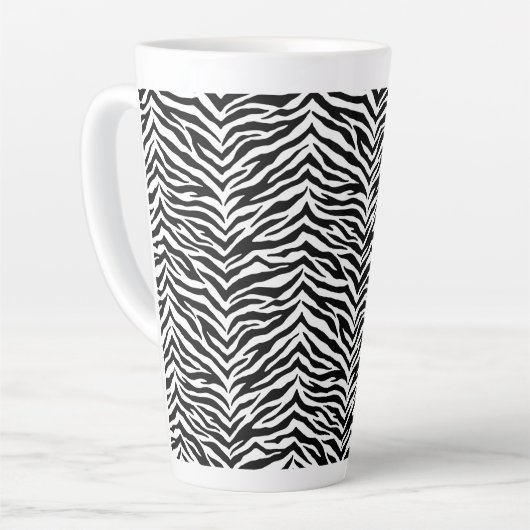 Latte Mok-Zebra Afdrukken Latte Mok (Linkerhoek)