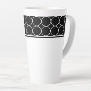 Latte Mok-zwarte en witte Stippen Mok