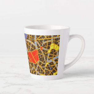Latte mokkop 12 oz – GOLD Abstracte Kunst van GGAS Mok
