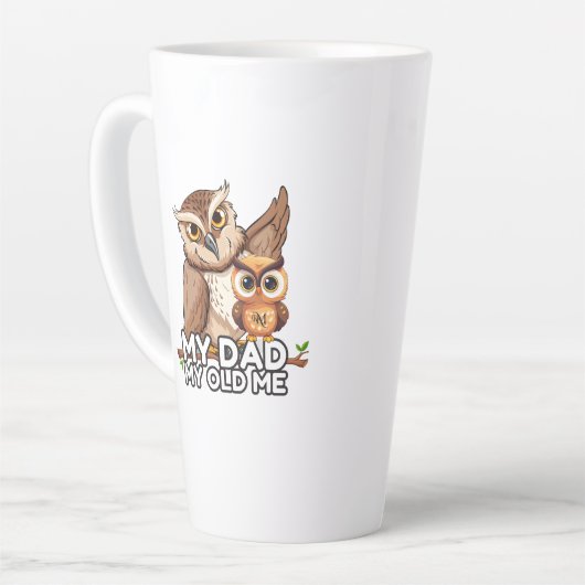 Latte Mug 17oz : Mon papa Mon Vieux Moi (blanc) (Angle gauche)