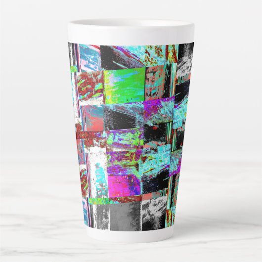 Latte Mug – Abstract Grid (Devant)
