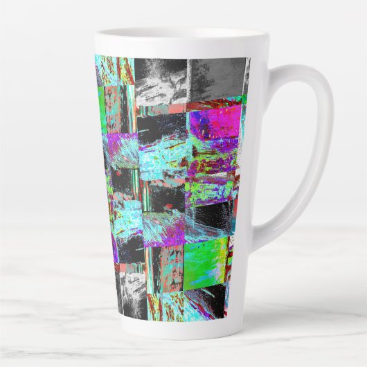 Latte Mug – Abstract Grid (Droite)