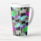 Latte Mug – Abstract Grid Latte Mok (Rechterhoek)