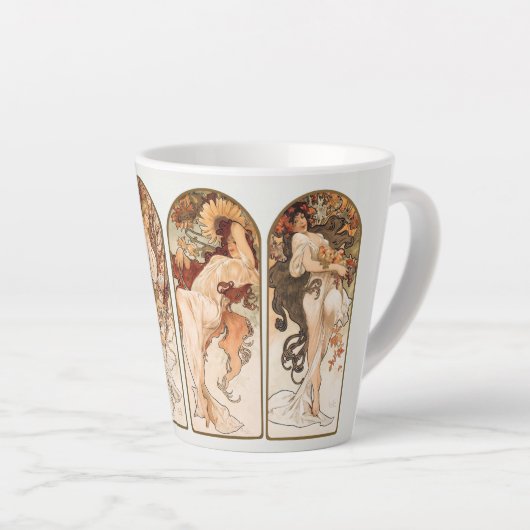  LATTE MUG : ALPHONS MARIA MUCHA : LES SAISONS (Angle droit)