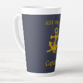Latte Mug - Ancre et nom du navire (Angle gauche)