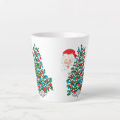 Latte Mug : Arbre de Noël et Père Noël (Devant)