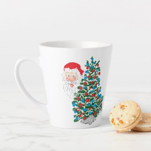 Latte Mug : Arbre de Noël et Père Noël (En situation)