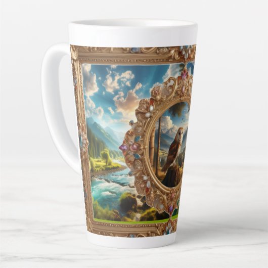 Latte Mug Avec Art Elaboré (Angle gauche)