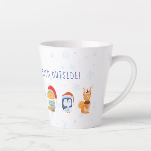 Latte Mug avec les amis des animaux de Noël (Droite)