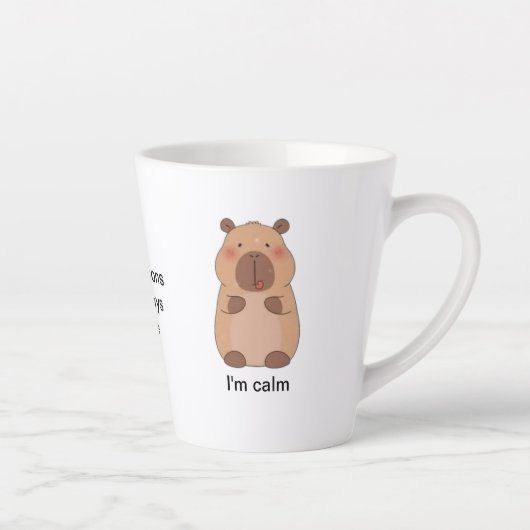 Latte Mug avec mignon dessin animé et citations d' (Droite)