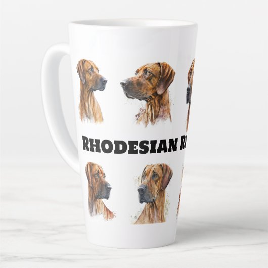 Latte Mug avec motif Rhodesian Ridgeback (Angle gauche)
