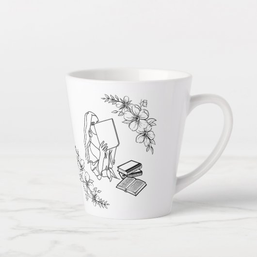 Latte Mug "Bookish Girl" (Droite)