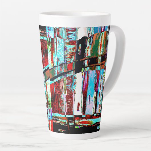 Latte Mug – Collapse Reflection Abstract Design Mok (Rechterhoek)