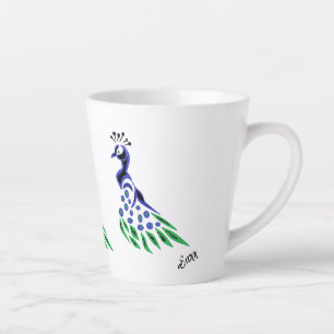 Latte Mug : Colorez-moi Peacock