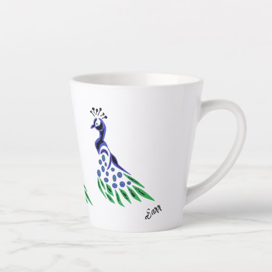 Latte Mug : Colorez-moi Peacock (Droite)