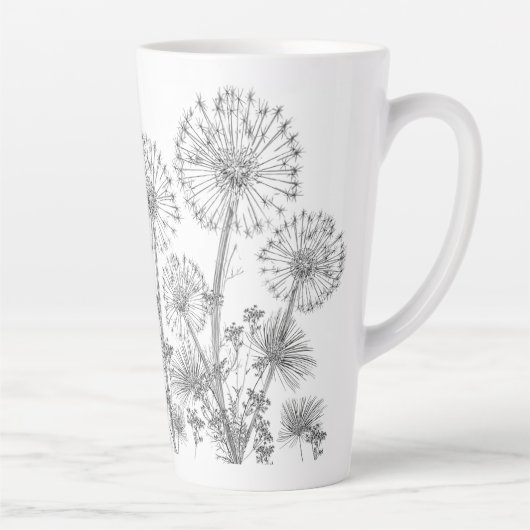 Latte Mug Dandelions Floral (Droite)