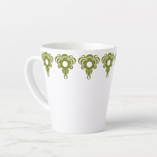 Latte Mug dans la simplicité rétro 2 - Olive (Angle gauche)