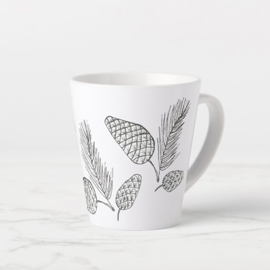 Latte Mug de Pine Cone (Angle droit)