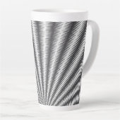 Latte Mug - Design géométrique noir et blanc (Angle droit)