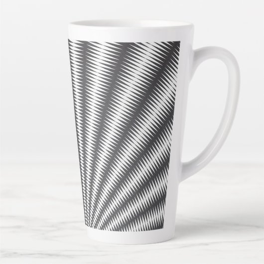 Latte Mug - Design géométrique noir et blanc (Droite)