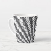 Latte Mug - Design géométrique noir et blanc (Angle gauche)