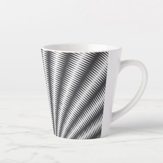 Latte Mug - Design géométrique noir et blanc (Droite)