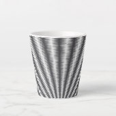 Latte Mug - Design géométrique noir et blanc (Devant)