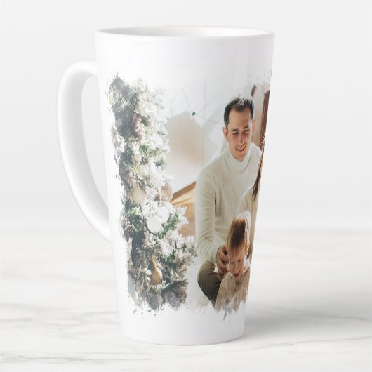 Latte Mug d'images de vacances personnalisables (Angle gauche)
