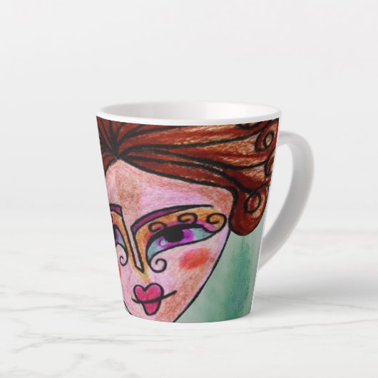 Latte Mug (Femme Whimsical - 01) (Angle droit)