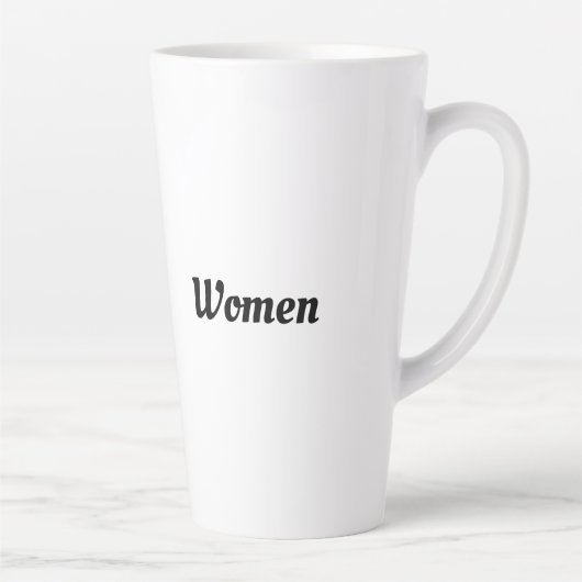 Latte Mug Femmes Couleur noire Texte Mugs ou tasse (Droite)