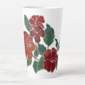 Latte Mug - Fleurs d'Hibiscus Rouge (Devant)