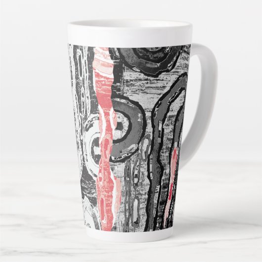 Latte Mug – Friction Lands Abstract Design Mok (Rechterhoek)