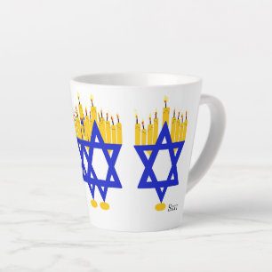 Latte Mug : Hanoukka Menorah