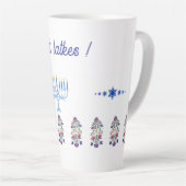 Latte Mug Hanoukka thème avec fleurs menorah (Angle droit)