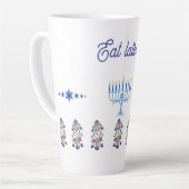 Latte Mug Hanoukka thème avec fleurs menorah (Angle gauche)