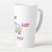 Latte Mug Mange Dormir Amour Répéter les chats (Angle droit)