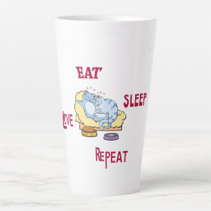 Latte Mug Mange Dormir Amour Répéter les chats